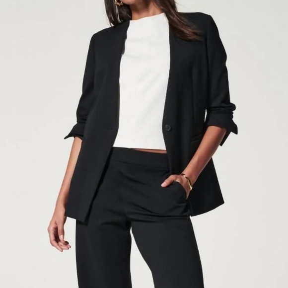 Spanx Women's Black Perfect Collarless Blazer NWT - Picture 3 of 14
